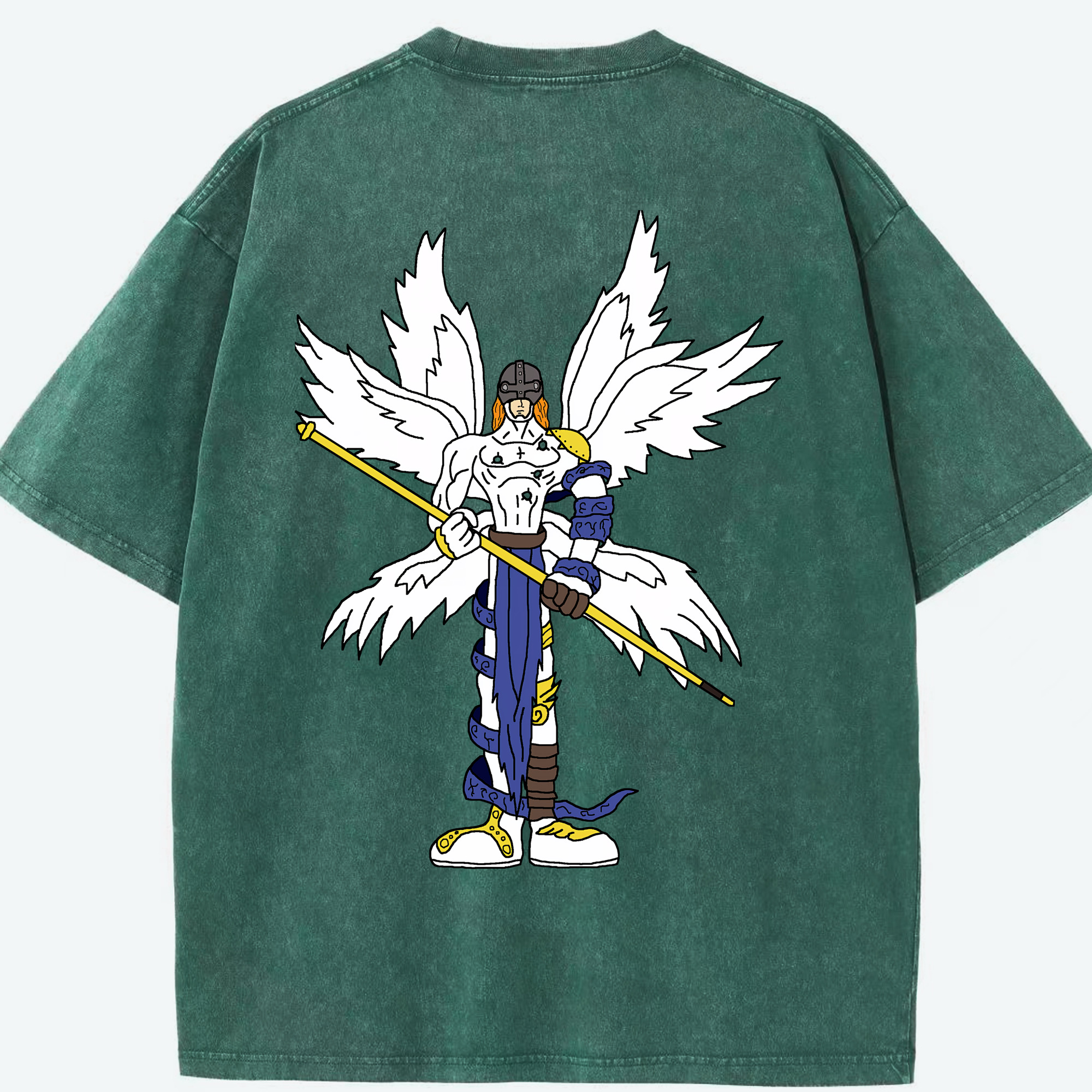 （画像用） Digimon デジタルモンスター/デジモン 綿100% ヴィンテージ風 半袖Tシャツ（背面プリント）